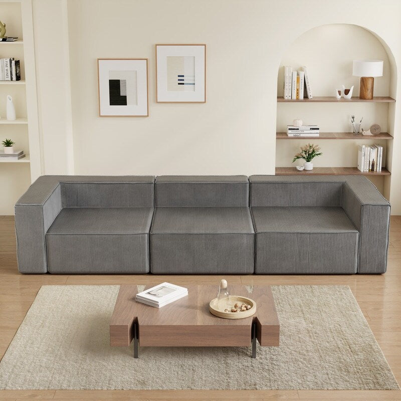 Module Corduroy Three Seater Compression Sofas