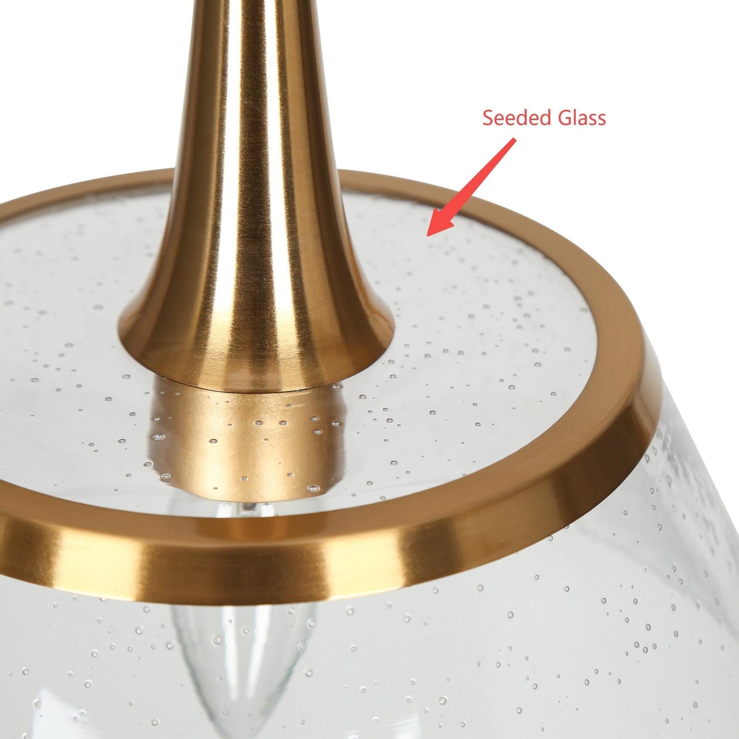Mola Modern Gold 3-Licht Seeded Glass Kronleuchter Linear Island Pendelleuchte für Esszimmer