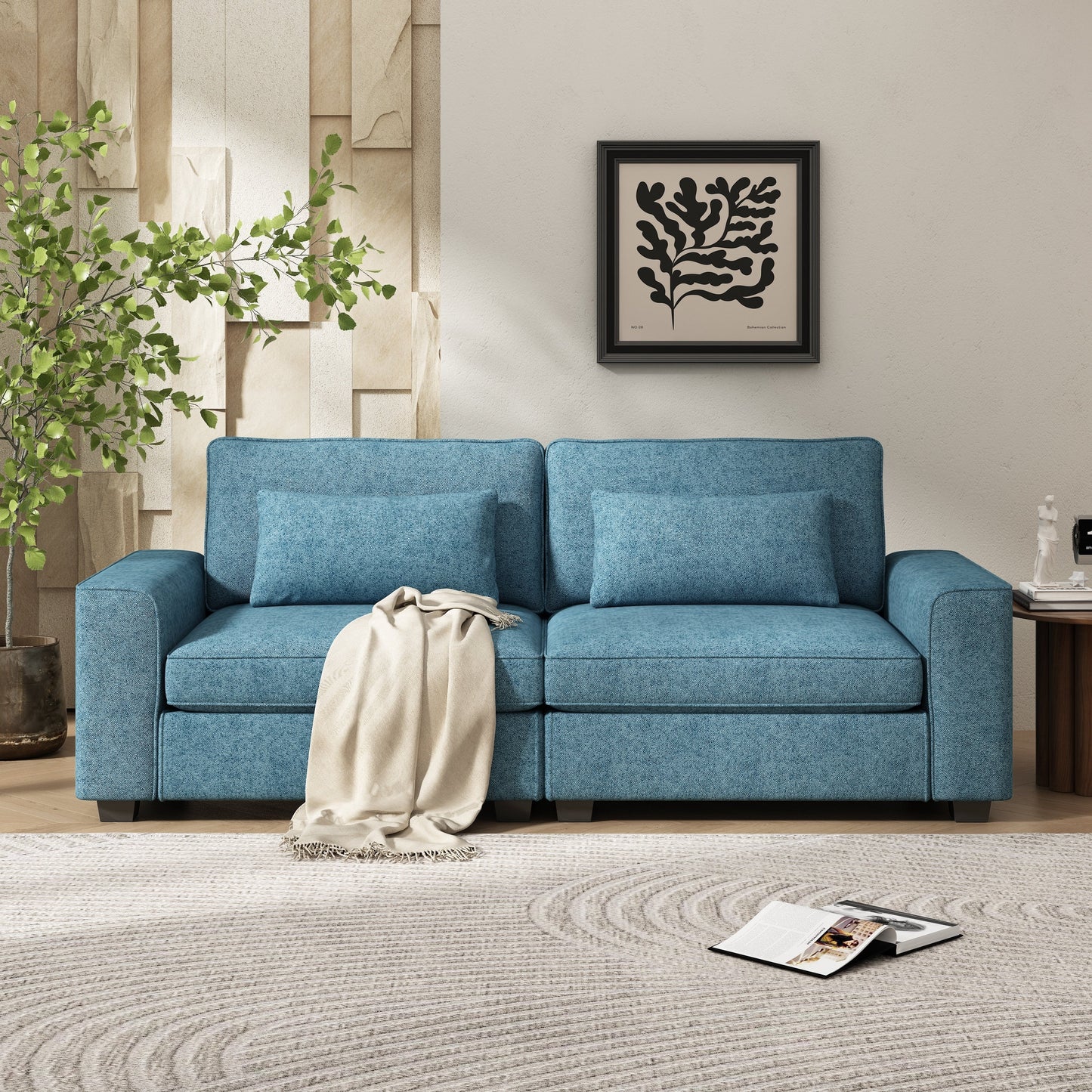 Montague Cozy Duo Upholstered 3-Seat Loveseat Sofa by Christopher Knight Home