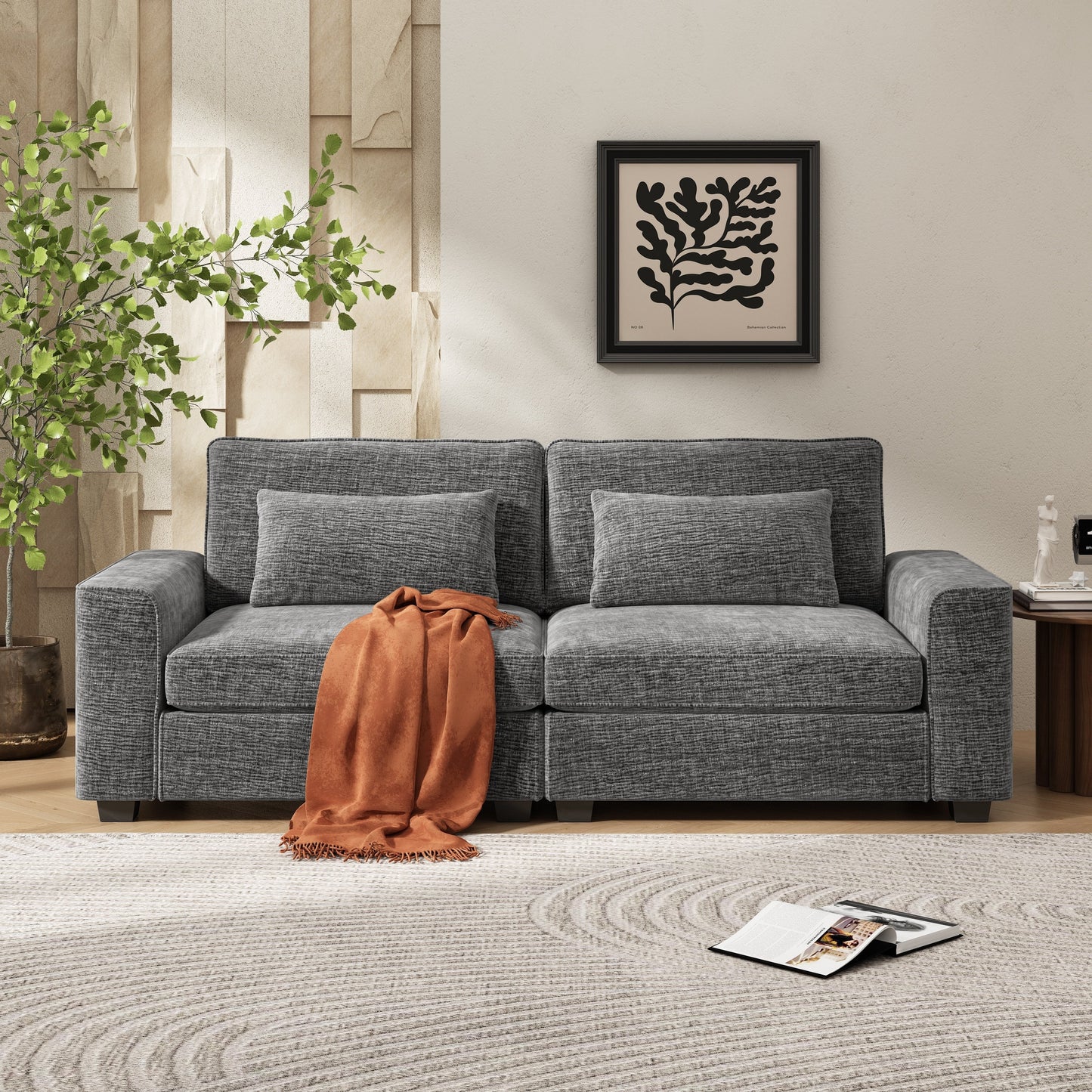 Montague Cozy Duo Upholstered 3-Seat Loveseat Sofa by Christopher Knight Home