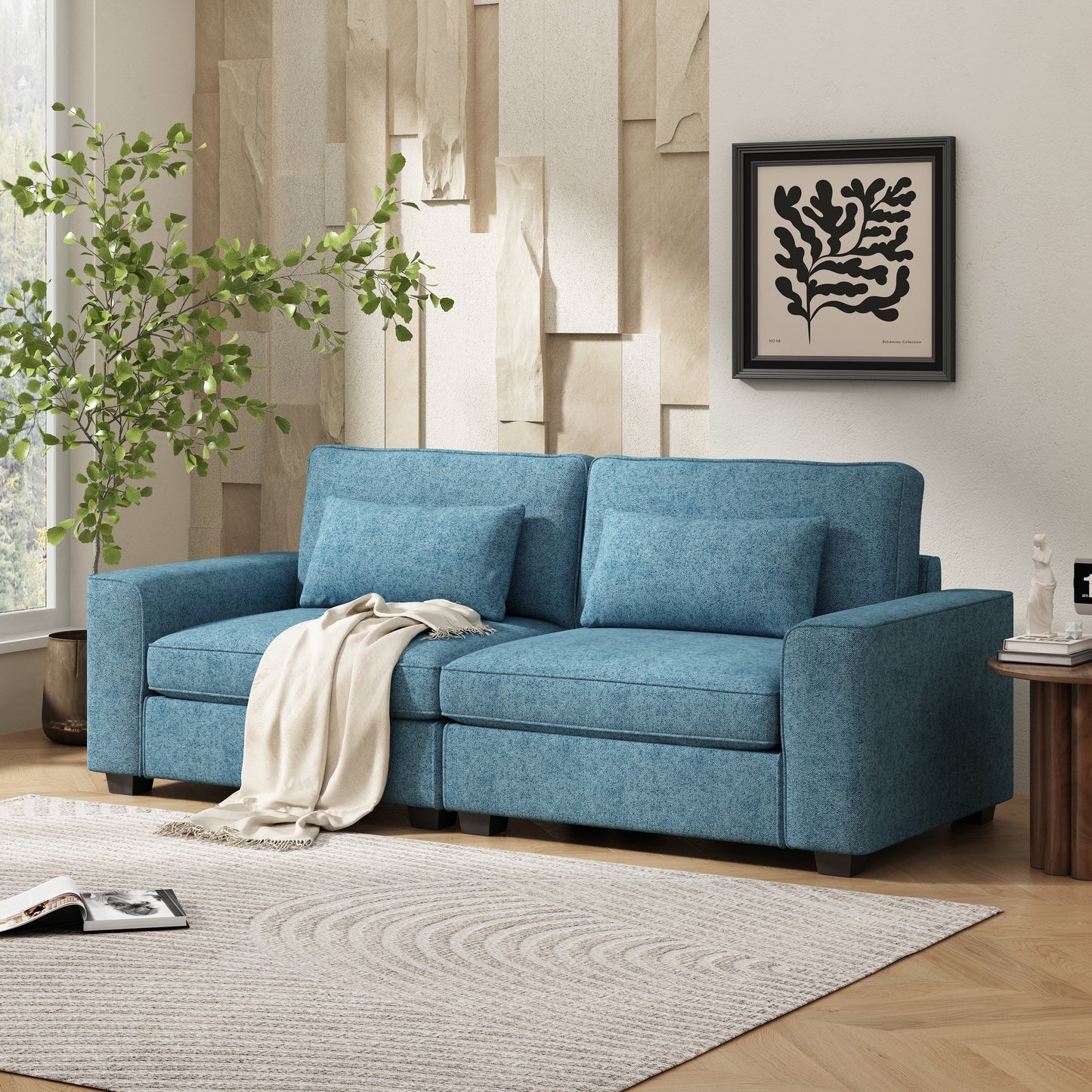 Montague Cozy Duo Upholstered 3-Seat Loveseat Sofa by Christopher Knight Home
