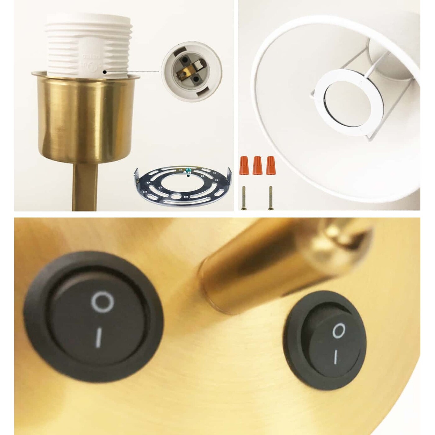 Morbihan Wandleuchte 2er Set Wandlampe aus Stoff mit USB-Anschluss und Schalter