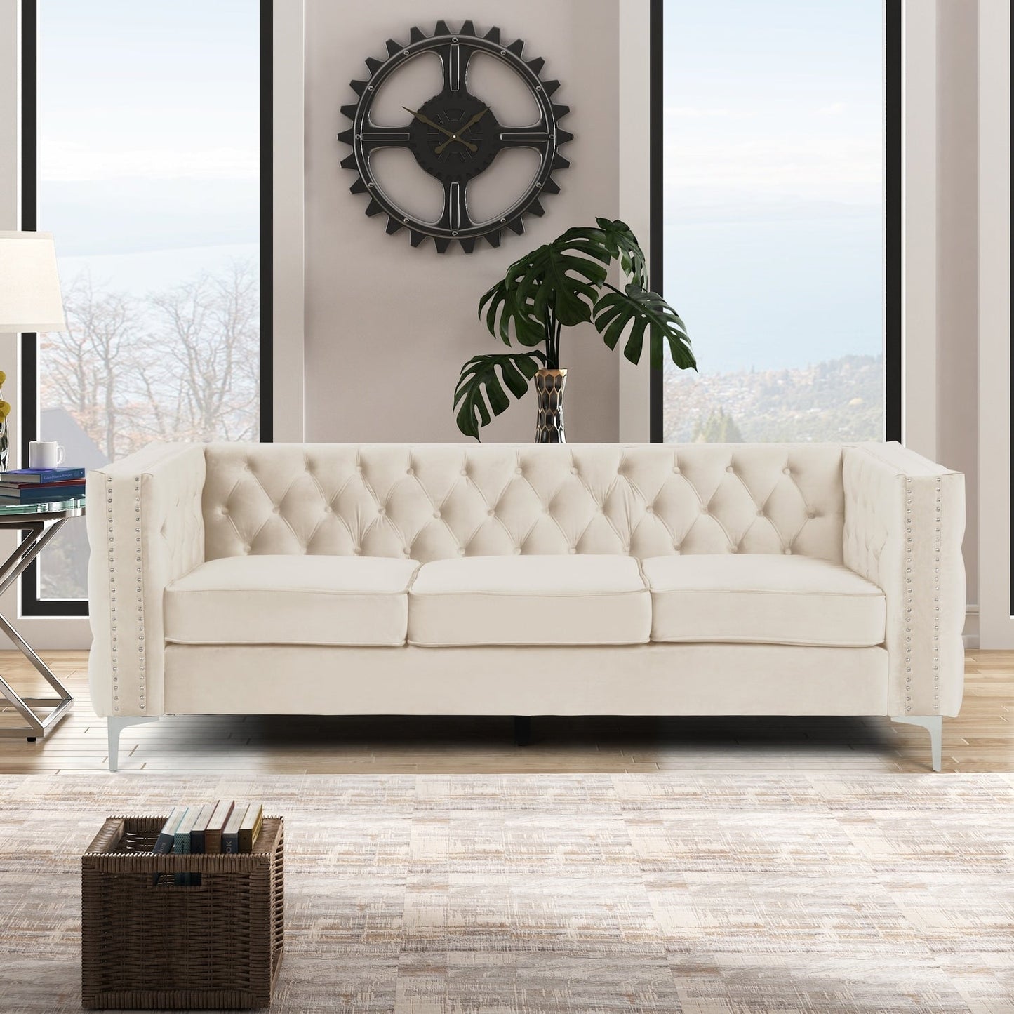 Morden Fort Deep Dutch Velvet Modern Sofa