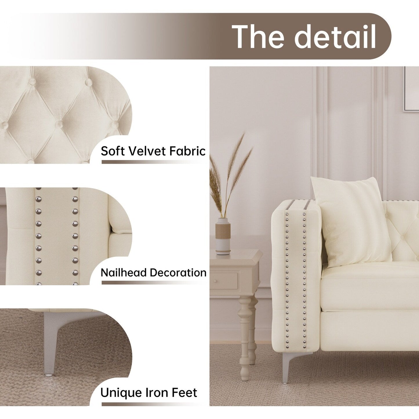 Morden Fort Deep Dutch Velvet Modern Sofa