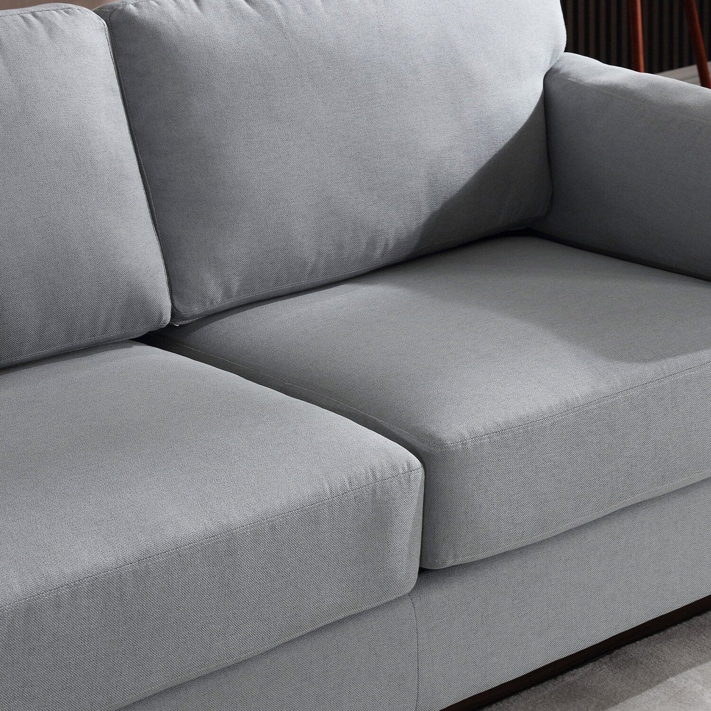 Morden Fort Modern Double Arm Sofa,Deep Seat Couch,Pillowed Back Cushions,Durable Upholstered Fabric