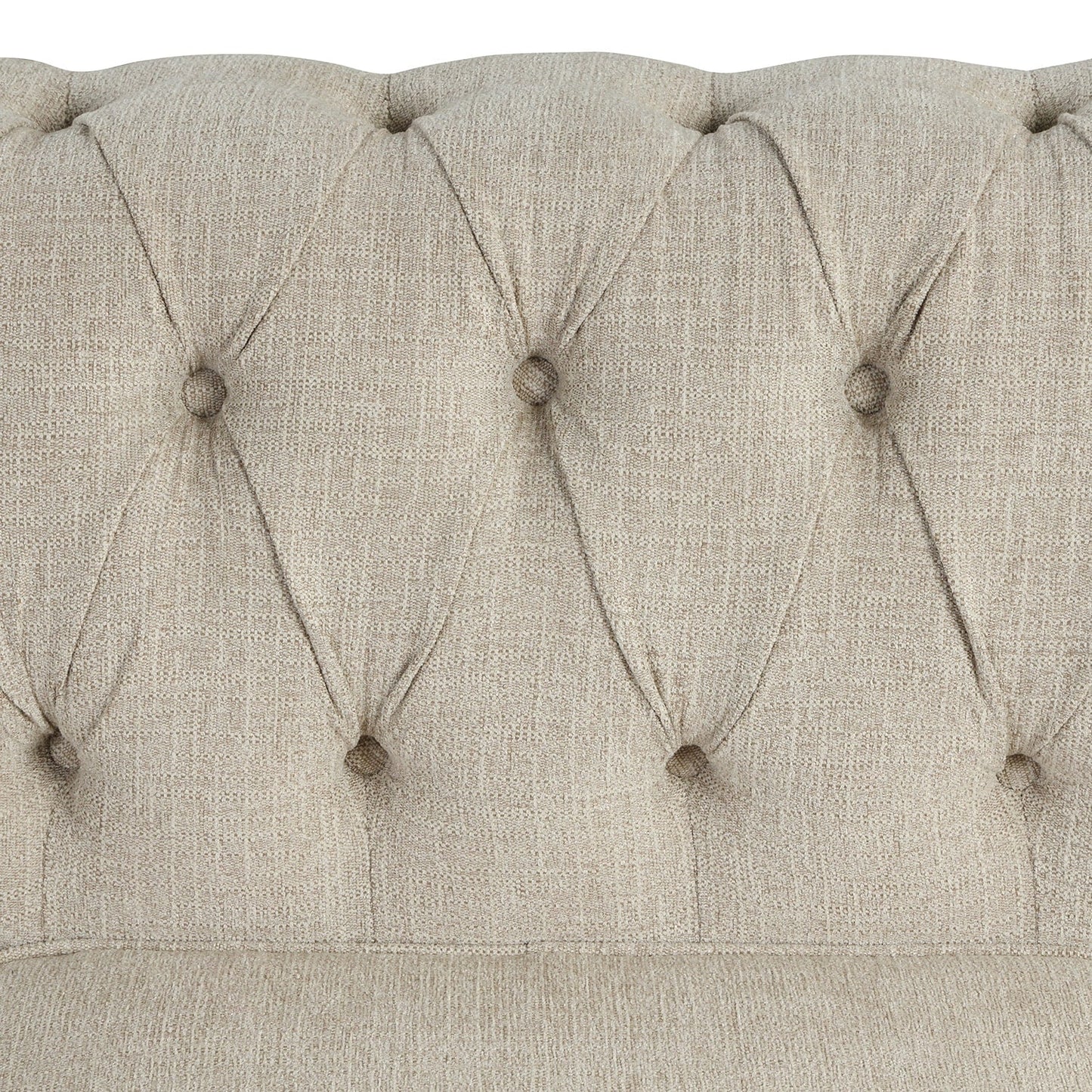 Morden Fort Linen Chesterfield Sofa with Button Tufted, Nailhead and Solid Wood Legs for Living Room