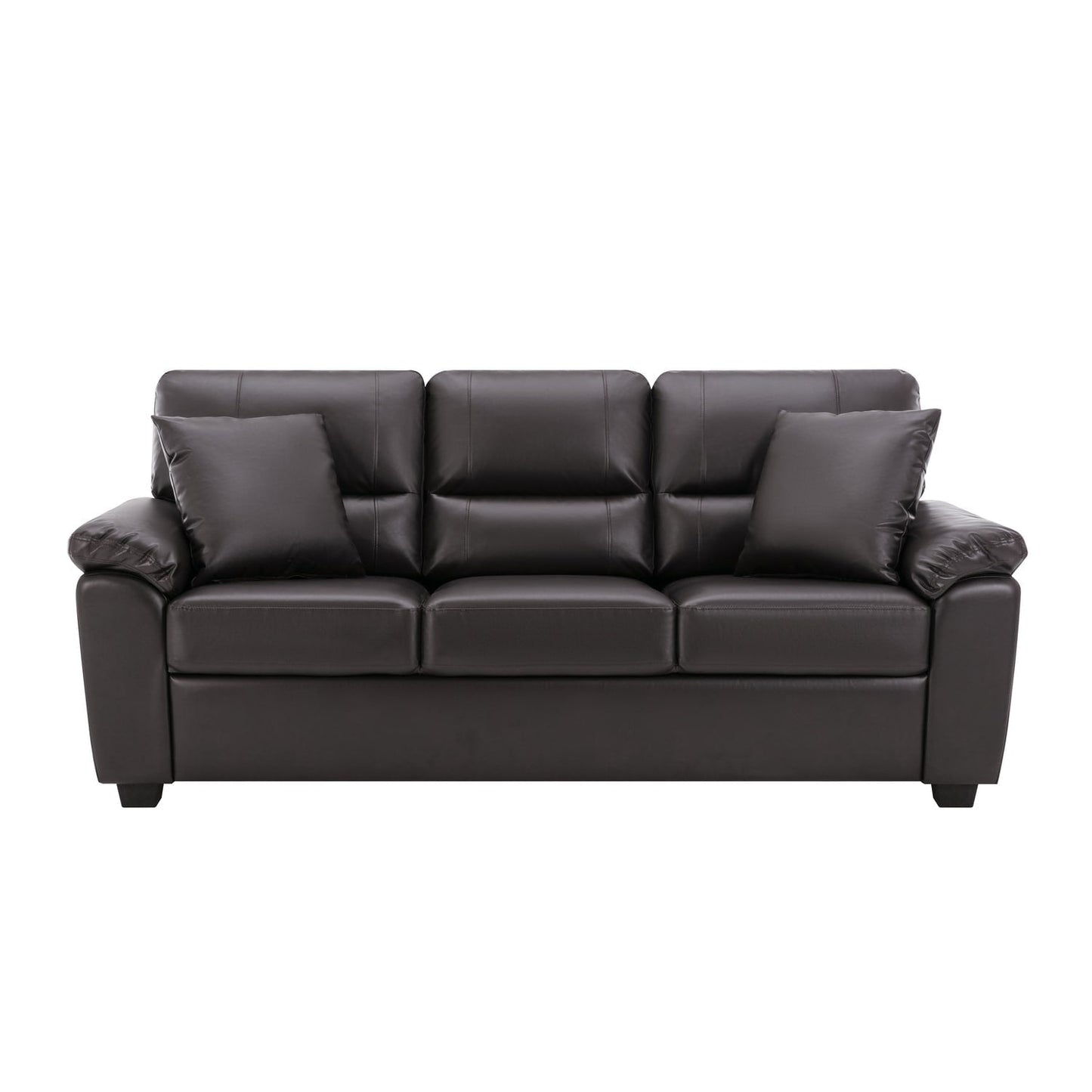 Morden Fort Upholstered Sofa for Living Room,Three-Seater Couch Faux Leather