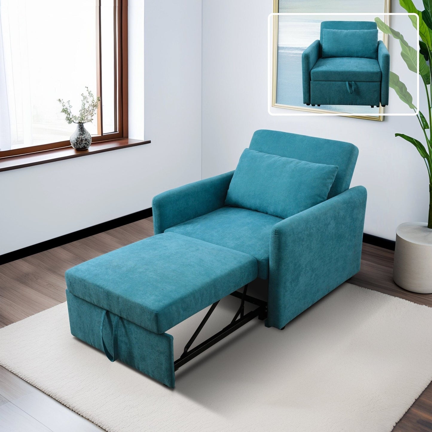 Multi-Function Foldable Fabric Sofa Bed