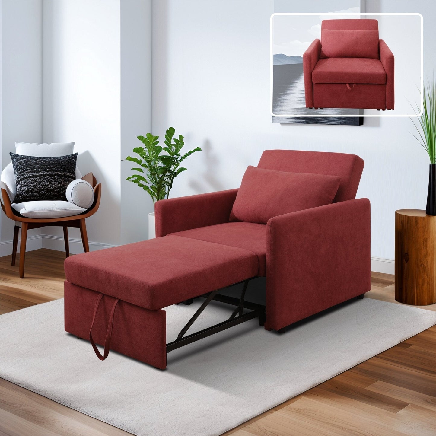 Multi-Function Foldable Fabric Sofa Bed