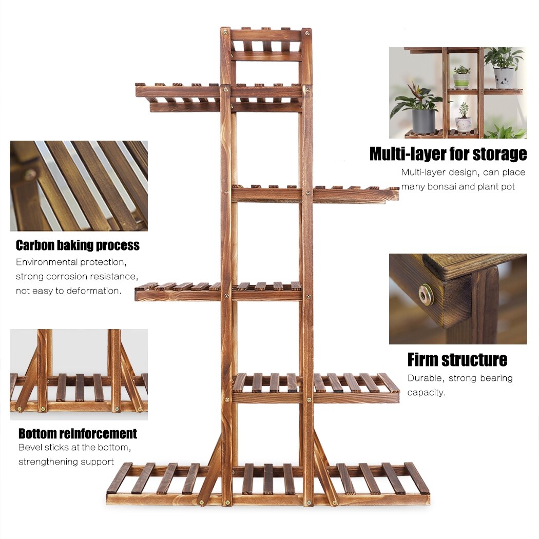 Mehrstöckige Pflanzenregale Blumenregal Pflanzenständer aus Holz