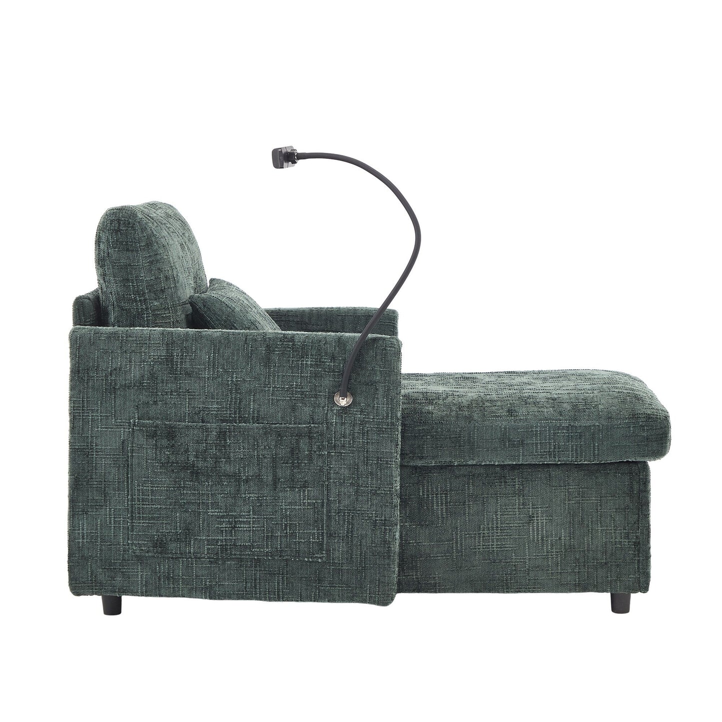 Multifunctional Lazy Person Sofa Recliner Can Be Stored Storage Backrest With Cell Phone Bracket Chenille Single Leisure Chair