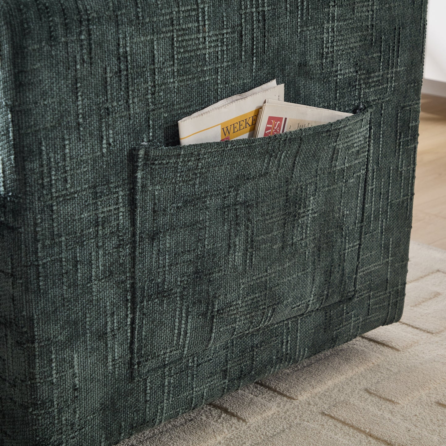 Multifunctional Lazy Person Sofa Recliner Can Be Stored Storage Backrest With Cell Phone Bracket Chenille Single Leisure Chair