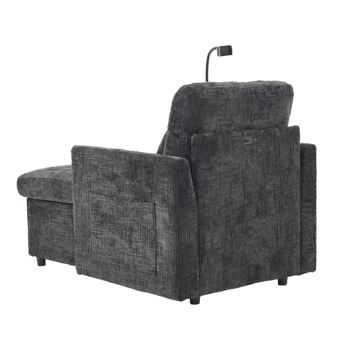 Multifunctional Lazy Person Sofa Recliner Can Be Stored Storage Backrest With Cell Phone Bracket Chenille Single Leisure Chair