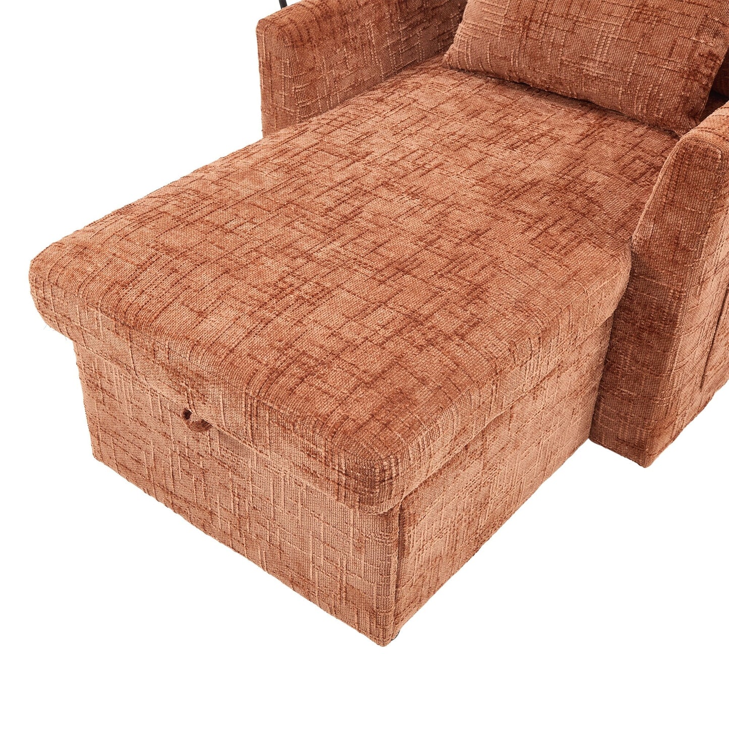 Multifunctional Lazy Person Sofa Recliner,Storage Backrest With Cell Phone Bracket Chenille Single Leisure Chair