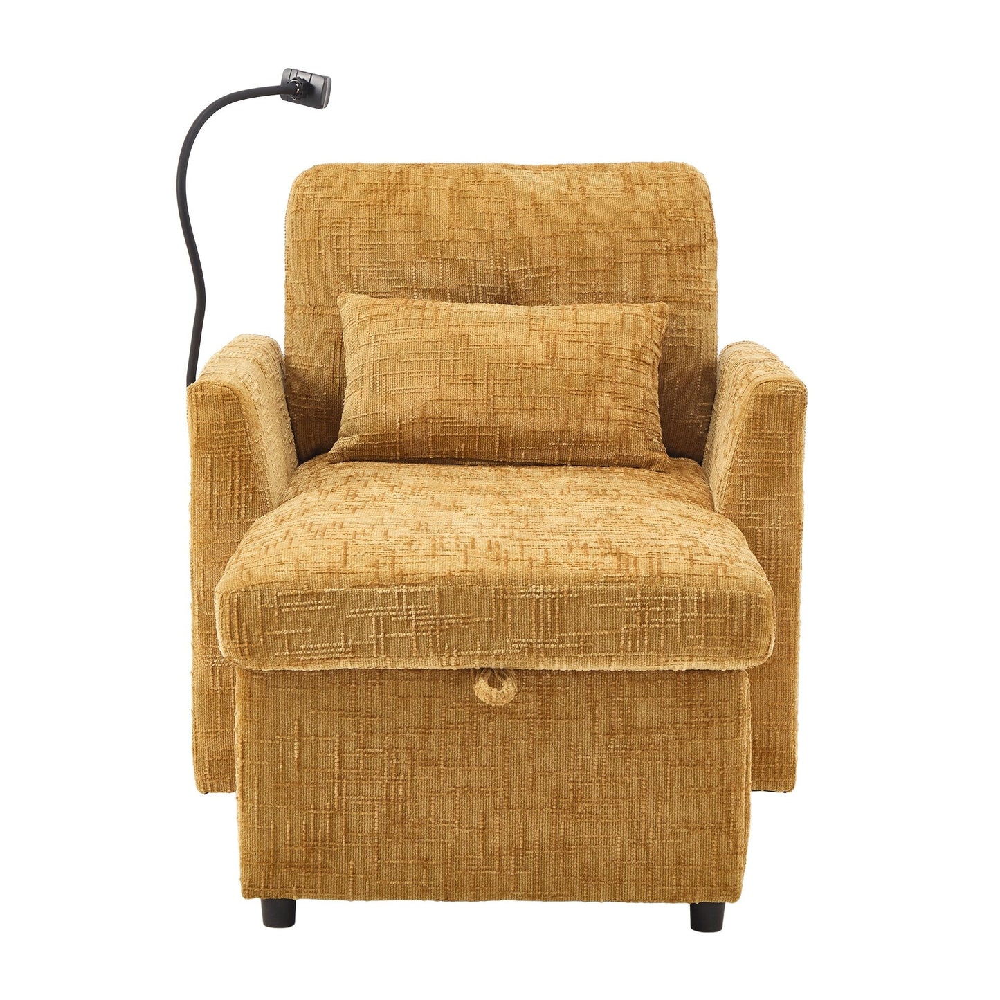 Multifunctional Lazy Person Sofa Recliner,Storage Backrest With Cell Phone Bracket Chenille Single Leisure Chair