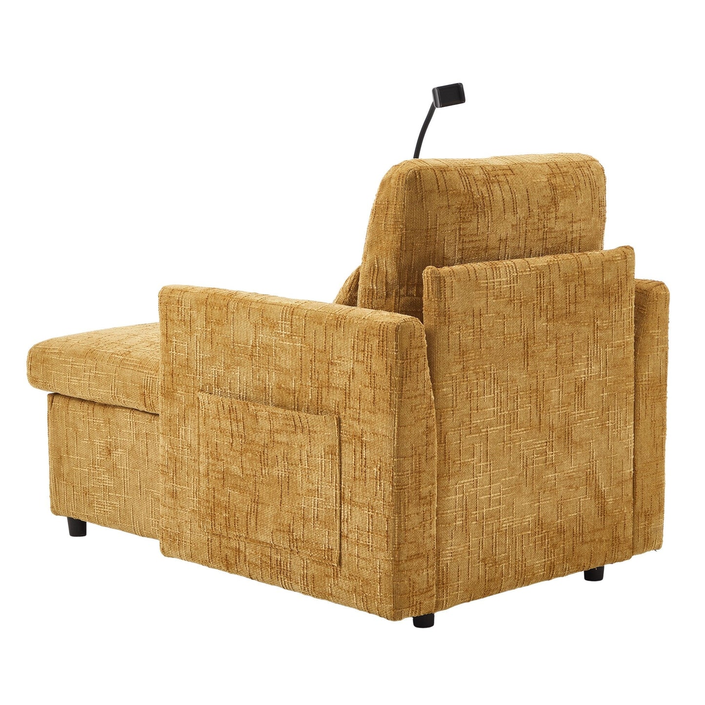 Multifunctional Lazy Person Sofa Recliner,Storage Backrest With Cell Phone Bracket Chenille Single Leisure Chair