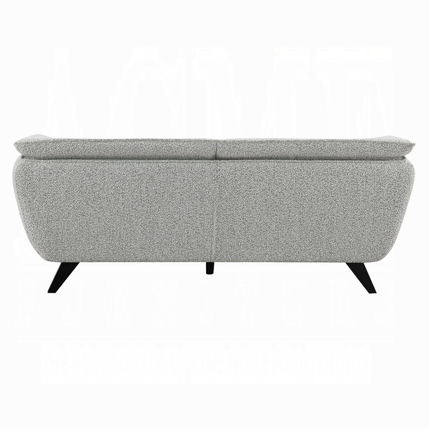 Naeli Sofa, Rounded Back, Light Gray Boucle, 86 Inch Solid Pine Wood