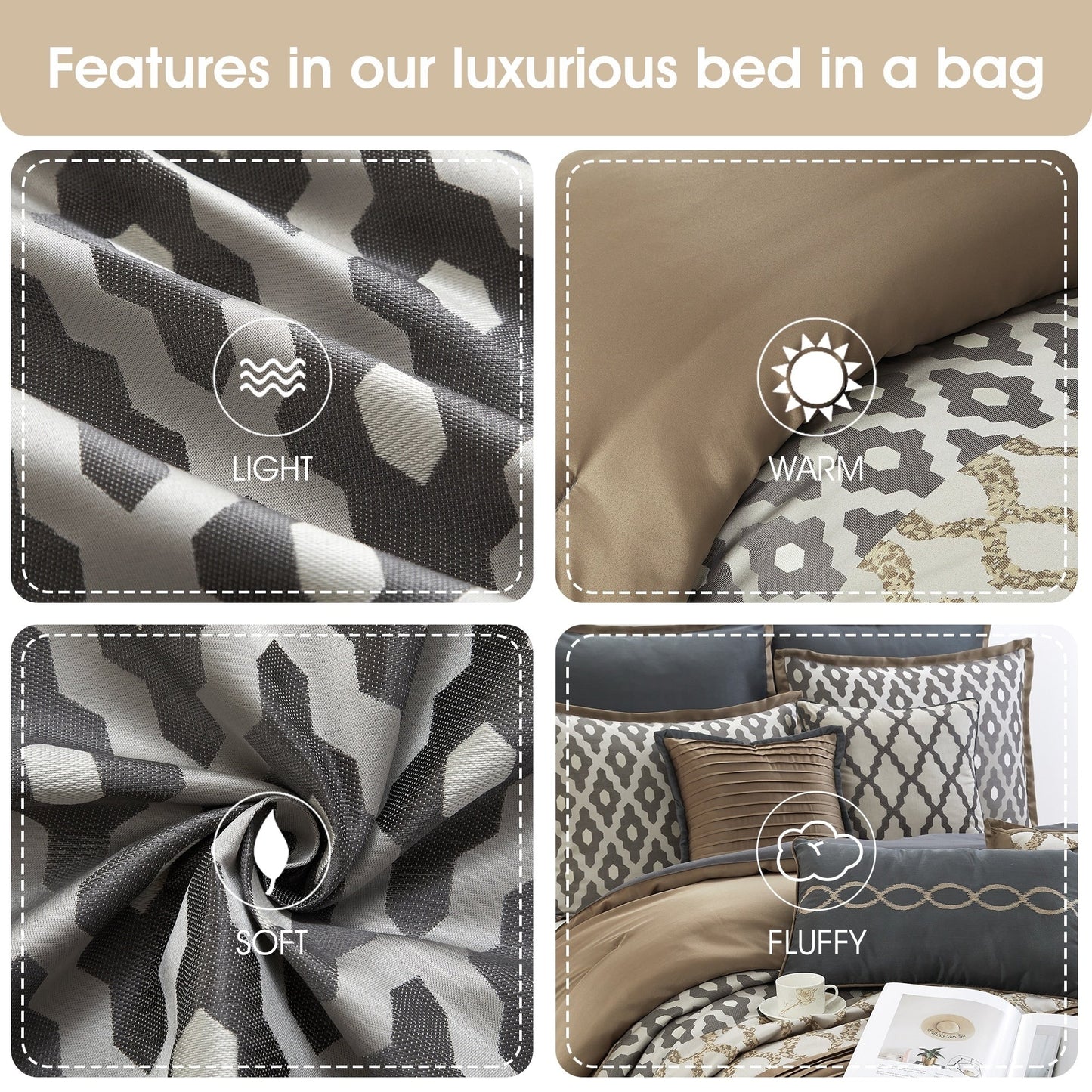 Nanshing Calvin Luxury10-teiliges geometrisches Bettdeckenset
