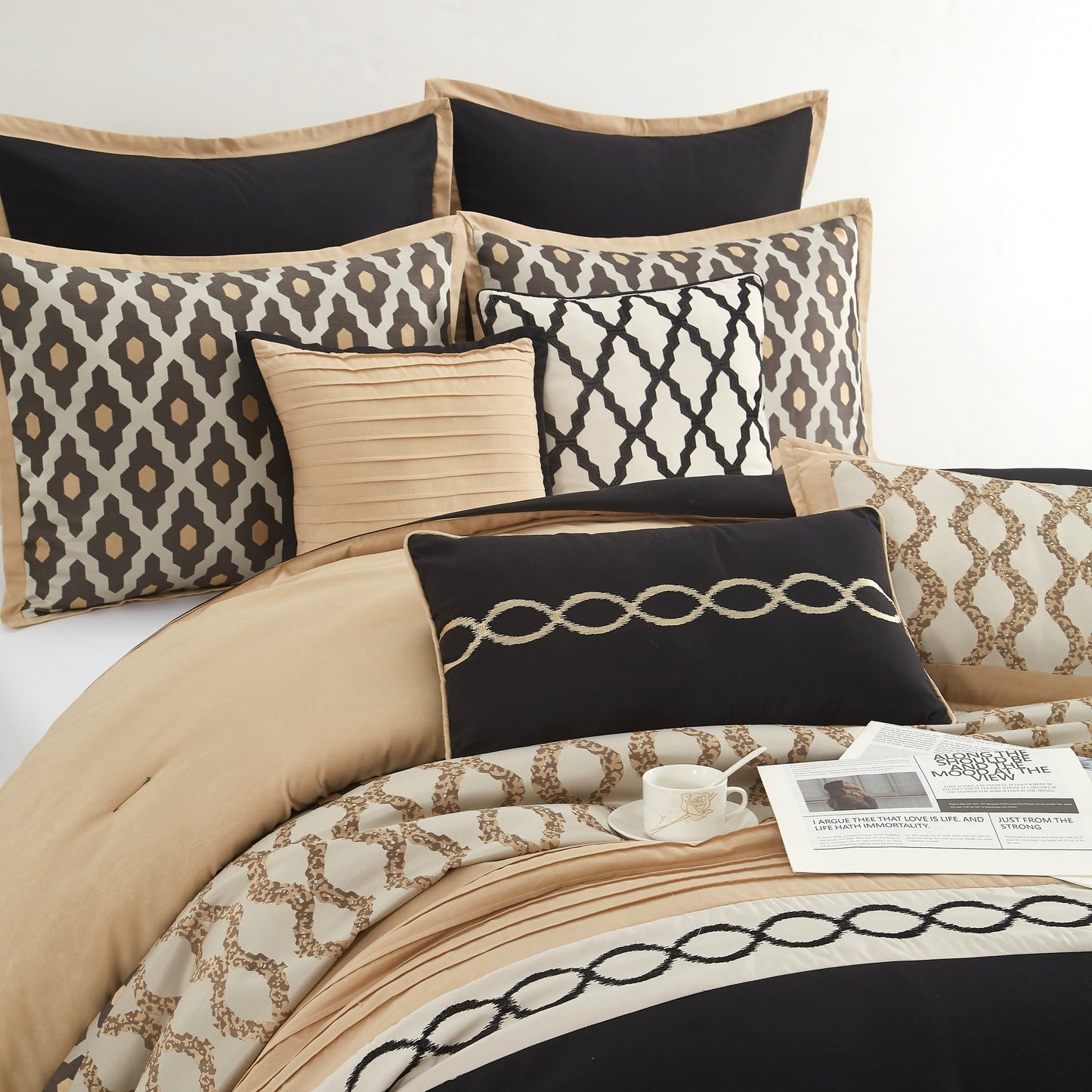Nanshing Calvin Luxury10-teiliges geometrisches Bettdeckenset