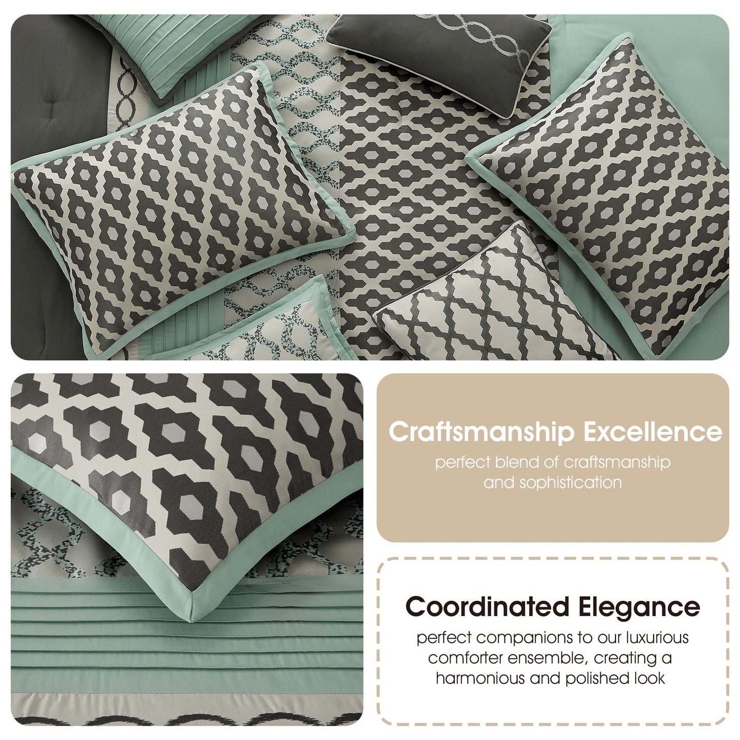 Nanshing Calvin Luxury10-teiliges geometrisches Bettdeckenset