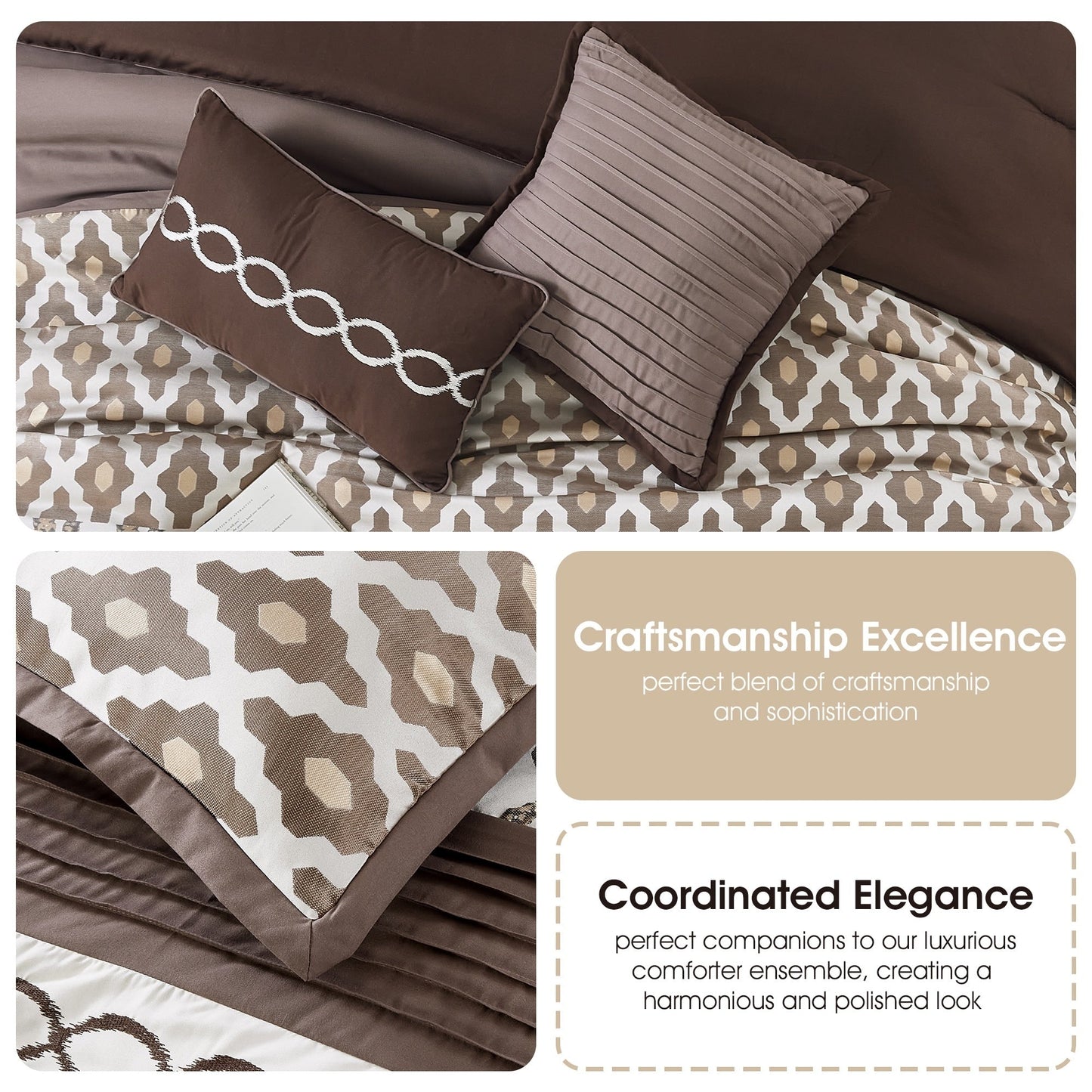 Nanshing Calvin Luxury10-teiliges geometrisches Bettdeckenset