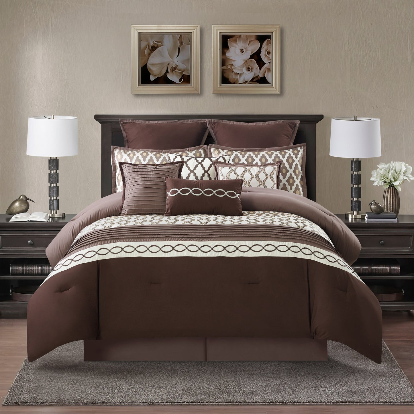 Nanshing Calvin Luxury10-teiliges geometrisches Bettdeckenset