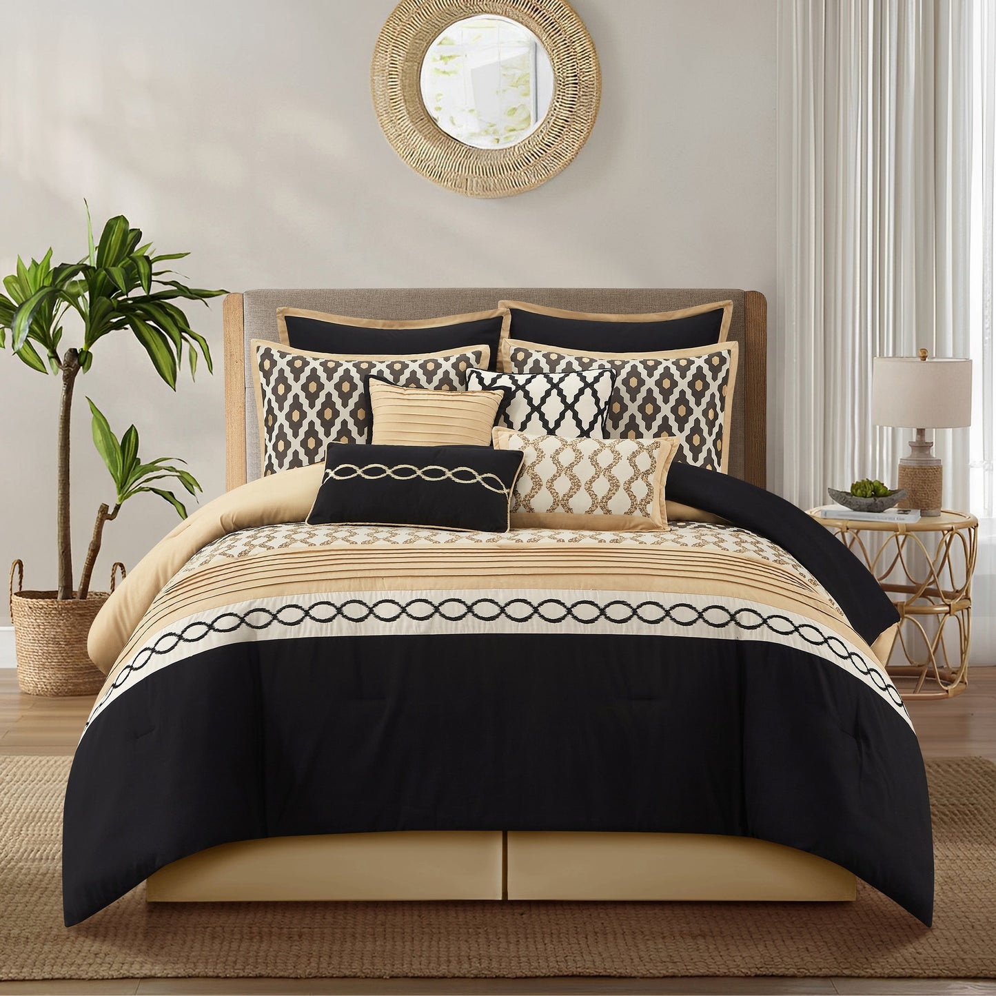 Nanshing Calvin Luxury10-teiliges geometrisches Bettdeckenset