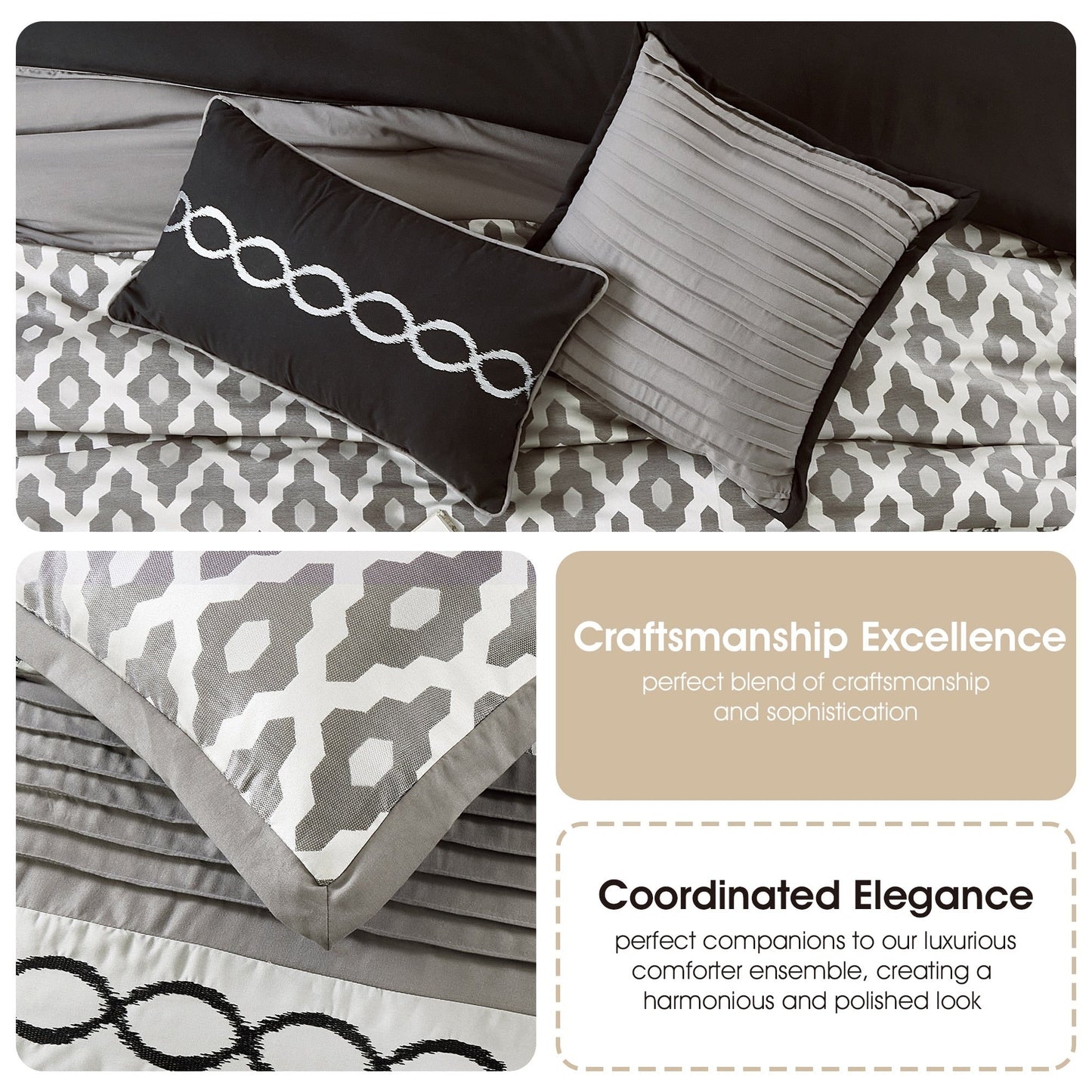 Nanshing Calvin Luxury10-teiliges geometrisches Bettdeckenset