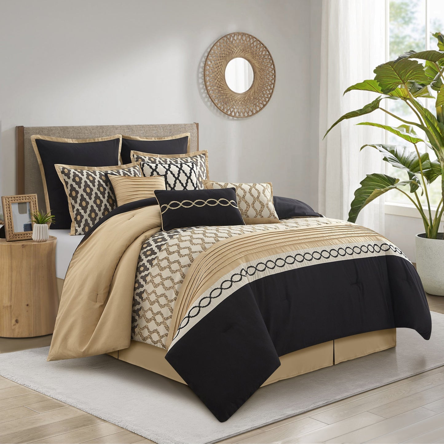 Nanshing Calvin Luxury10-teiliges geometrisches Bettdeckenset
