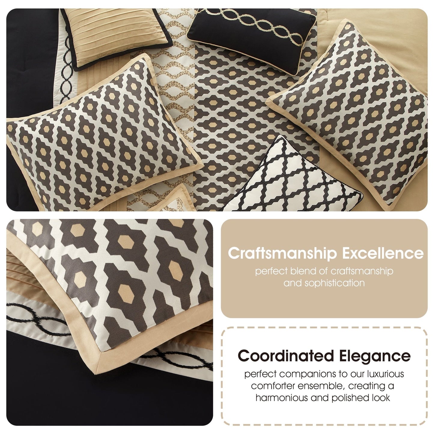 Nanshing Calvin Luxury10-teiliges geometrisches Bettdeckenset
