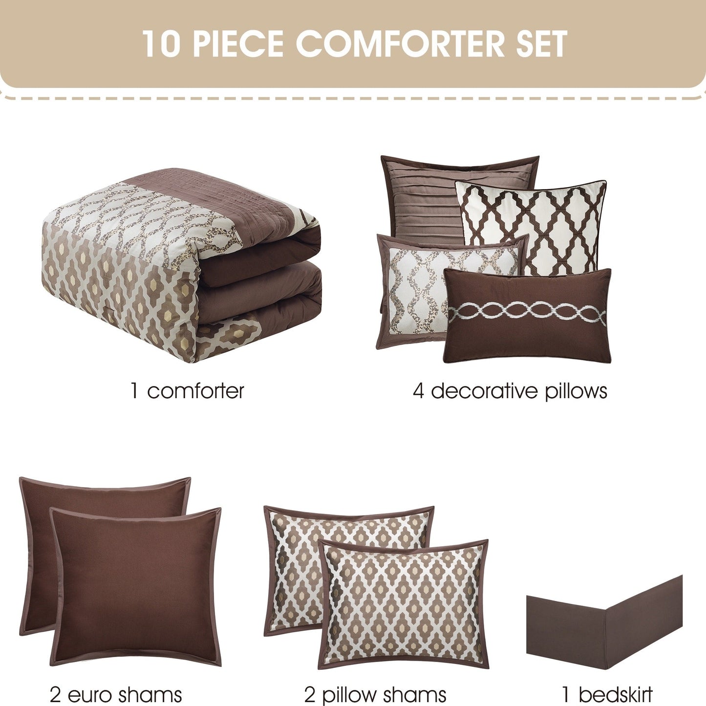 Nanshing Calvin Luxury10-teiliges geometrisches Bettdeckenset