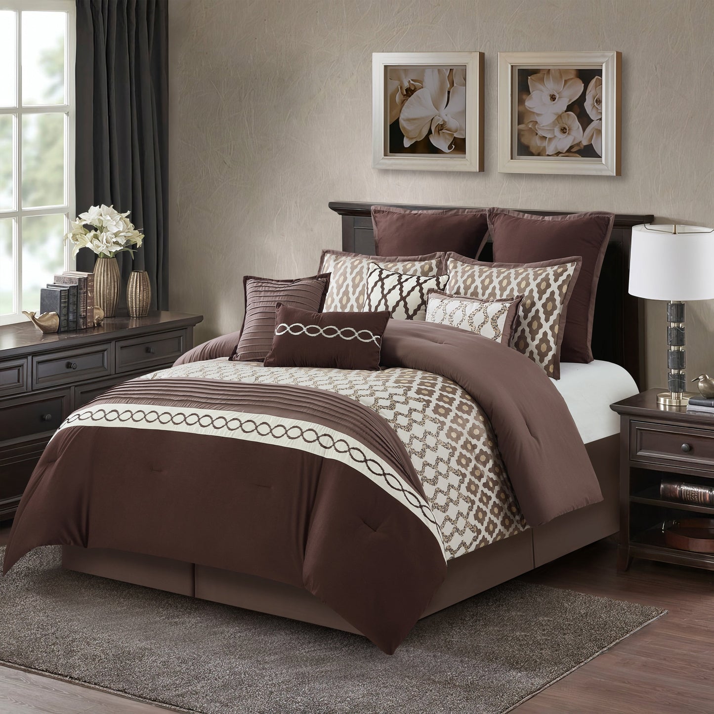 Nanshing Calvin Luxury10-teiliges geometrisches Bettdeckenset