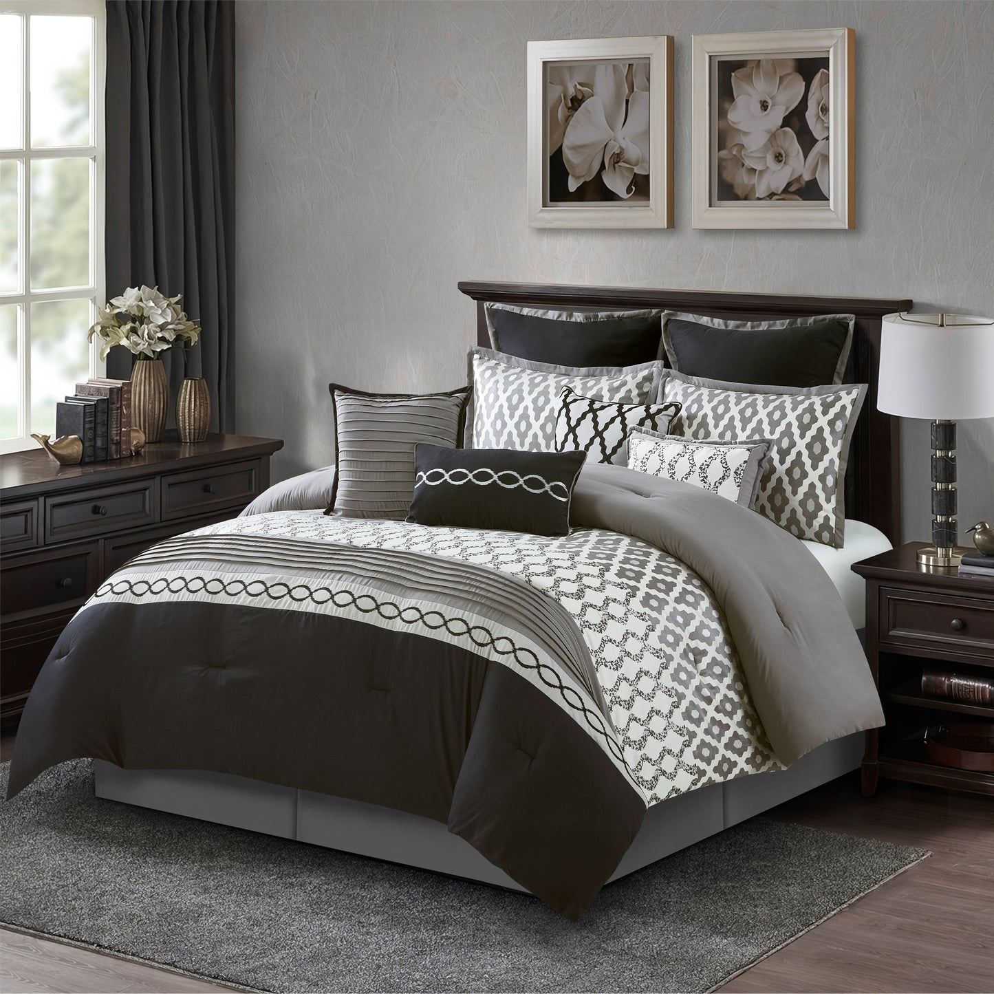 Nanshing Calvin Luxury10-teiliges geometrisches Bettdeckenset
