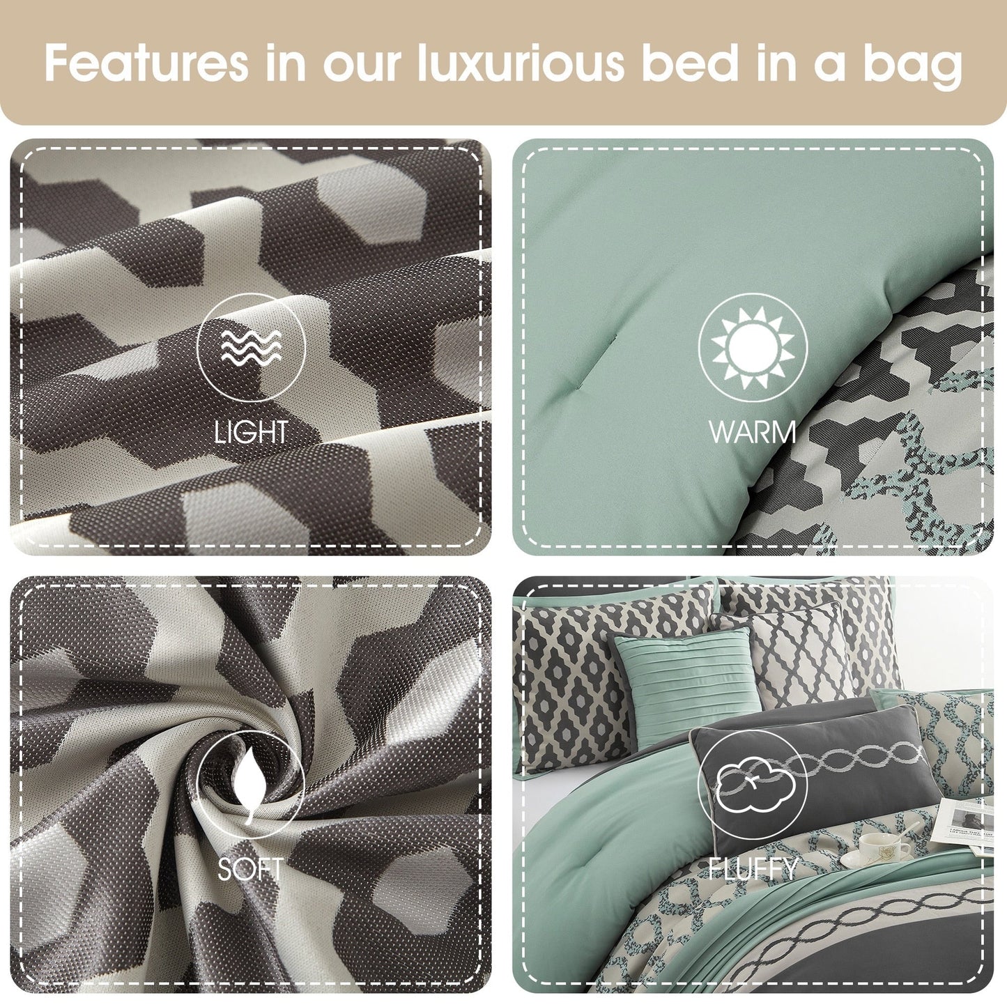 Nanshing Calvin Luxury10-teiliges geometrisches Bettdeckenset