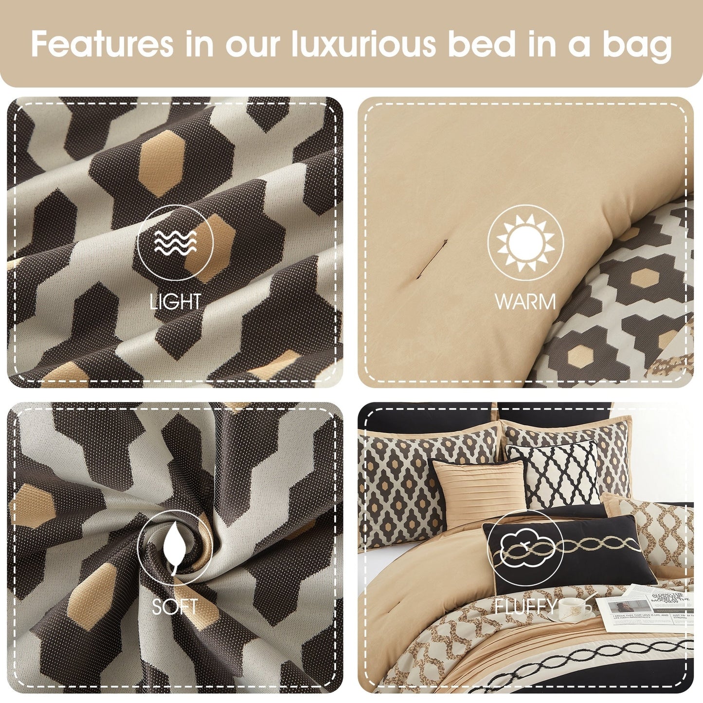 Nanshing Calvin Luxury10-teiliges geometrisches Bettdeckenset