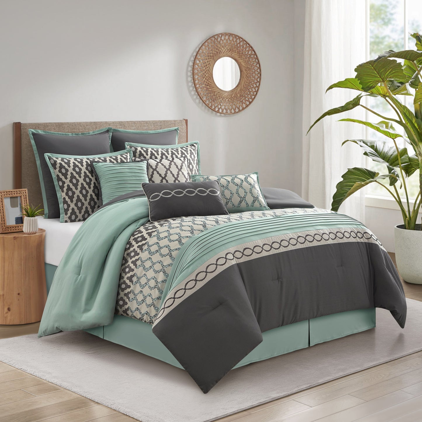 Nanshing Calvin Luxury10-teiliges geometrisches Bettdeckenset