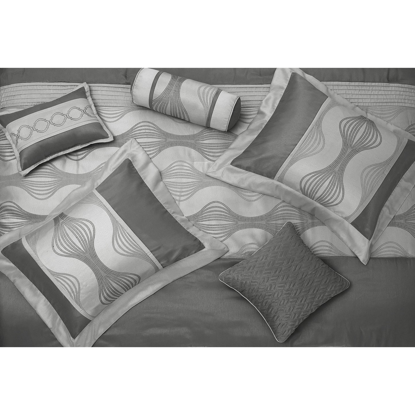 Nanshing Daniella 7-teiliges modernes geometrisches Bettdeckenset