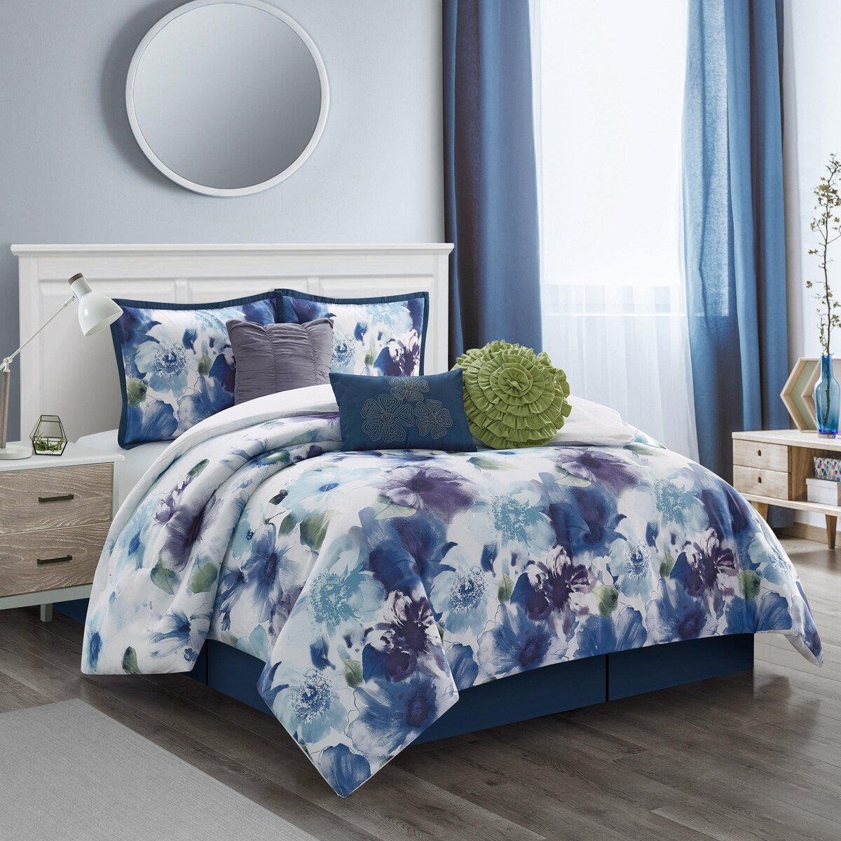 Nanshing Leela 7-teiliges Bettdeckenset mit Blumenmuster