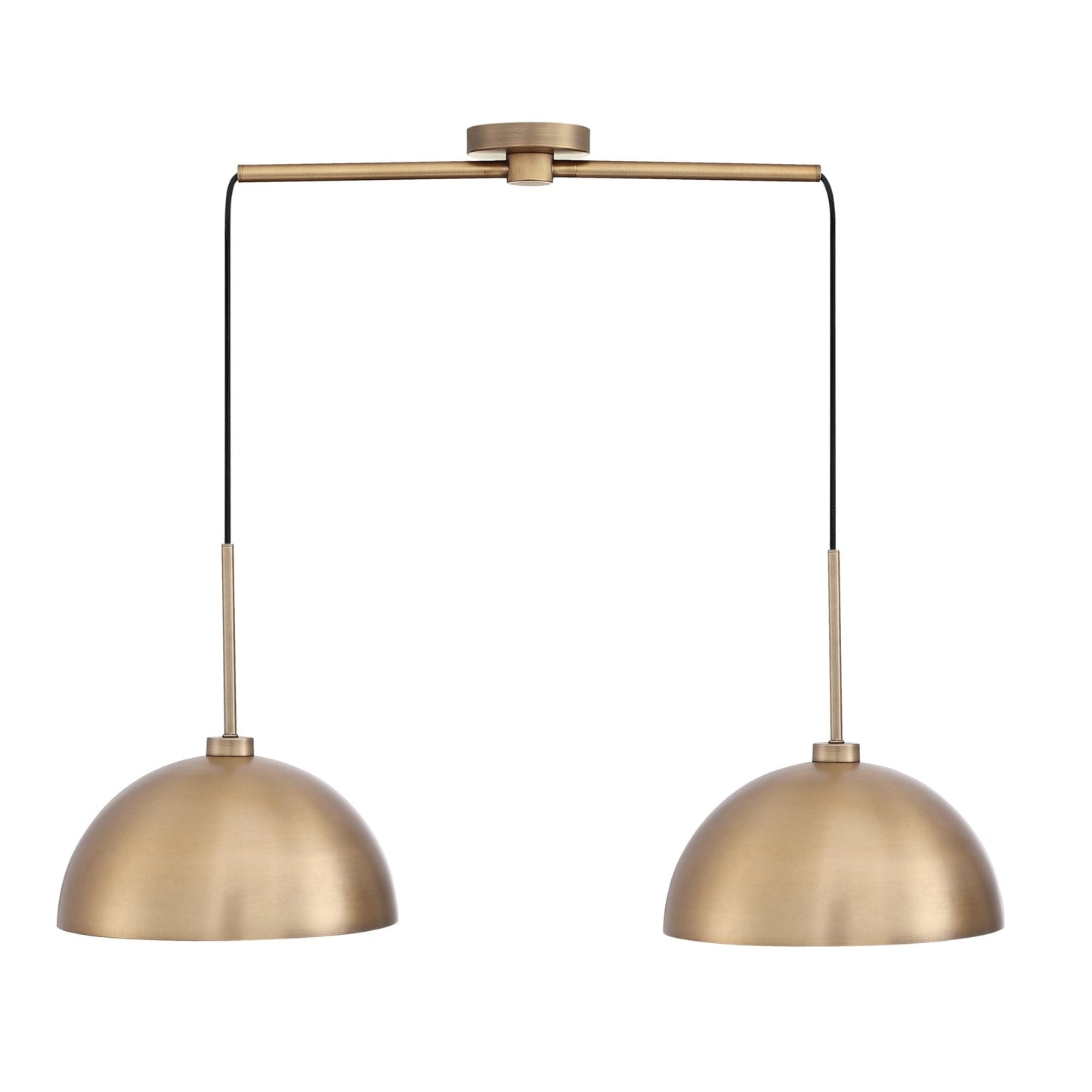 Nathan James Percy, moderne 2-flammige Pendelleuchte, Hängelampe mit Metallschirm und verstellbarem Kabel