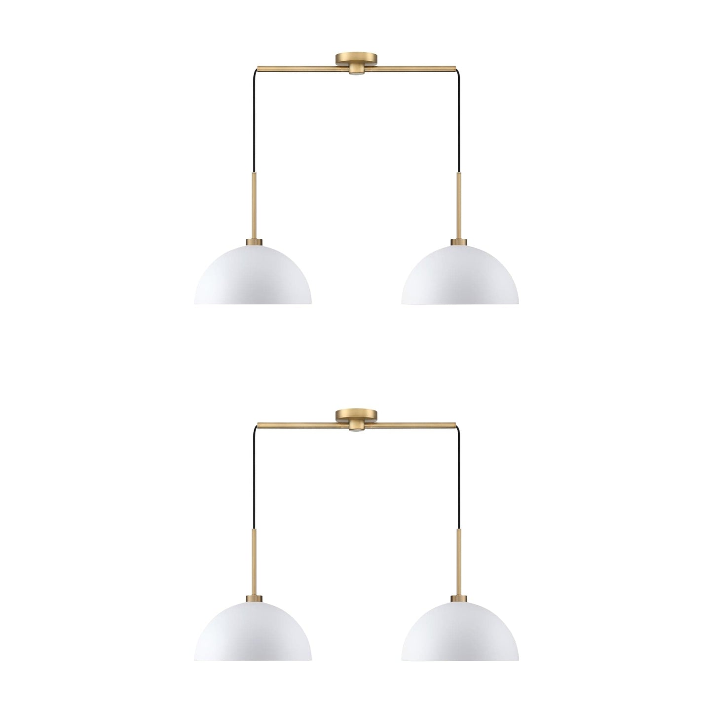 Nathan James Percy, moderne 2-flammige Pendelleuchte, Hängelampe mit Metallschirm und verstellbarem Kabel