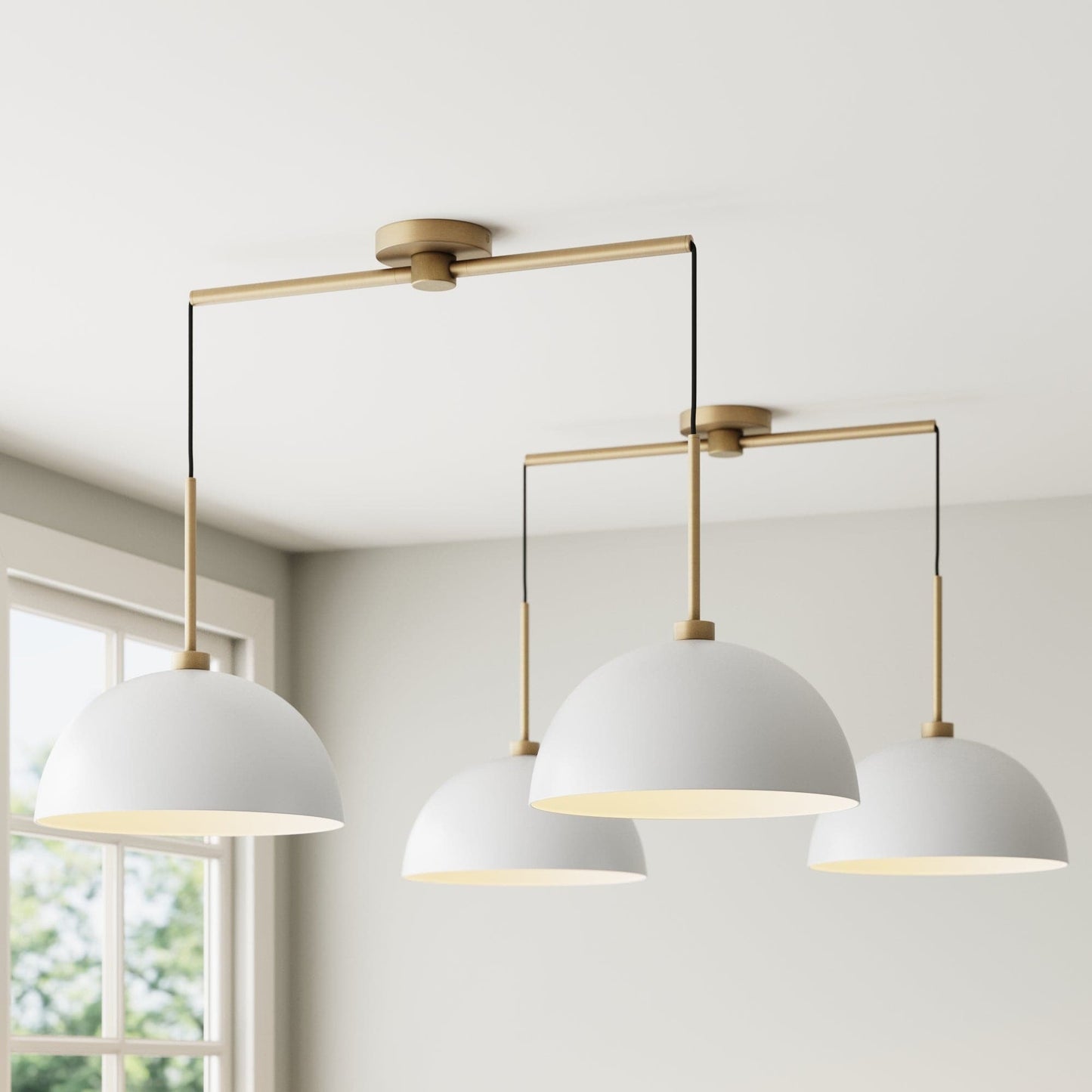 Nathan James Percy, moderne 2-flammige Pendelleuchte, Hängelampe mit Metallschirm und verstellbarem Kabel