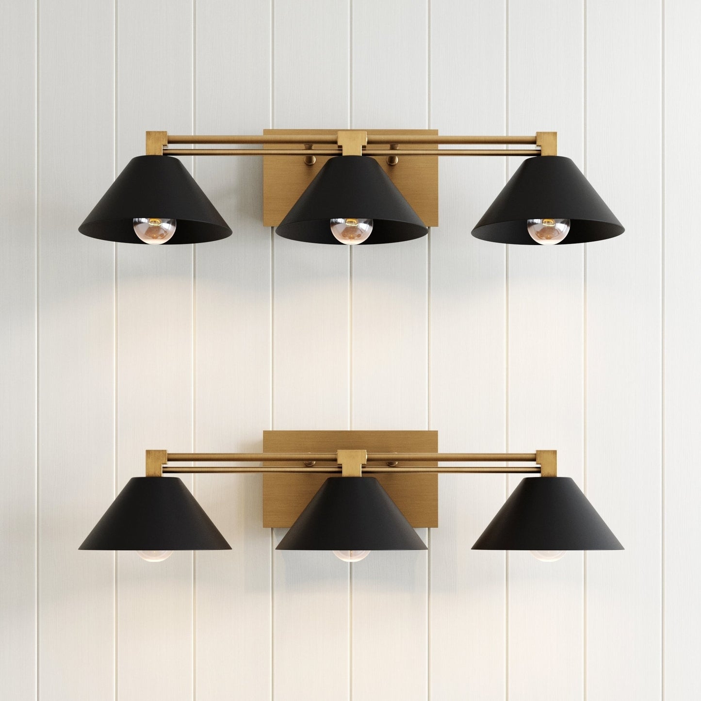 Nathan James Ronnie Industrielle 3-flammige Schminktischleuchte, Art-Deco-Wandleuchte für Badezimmer oder Schminktisch