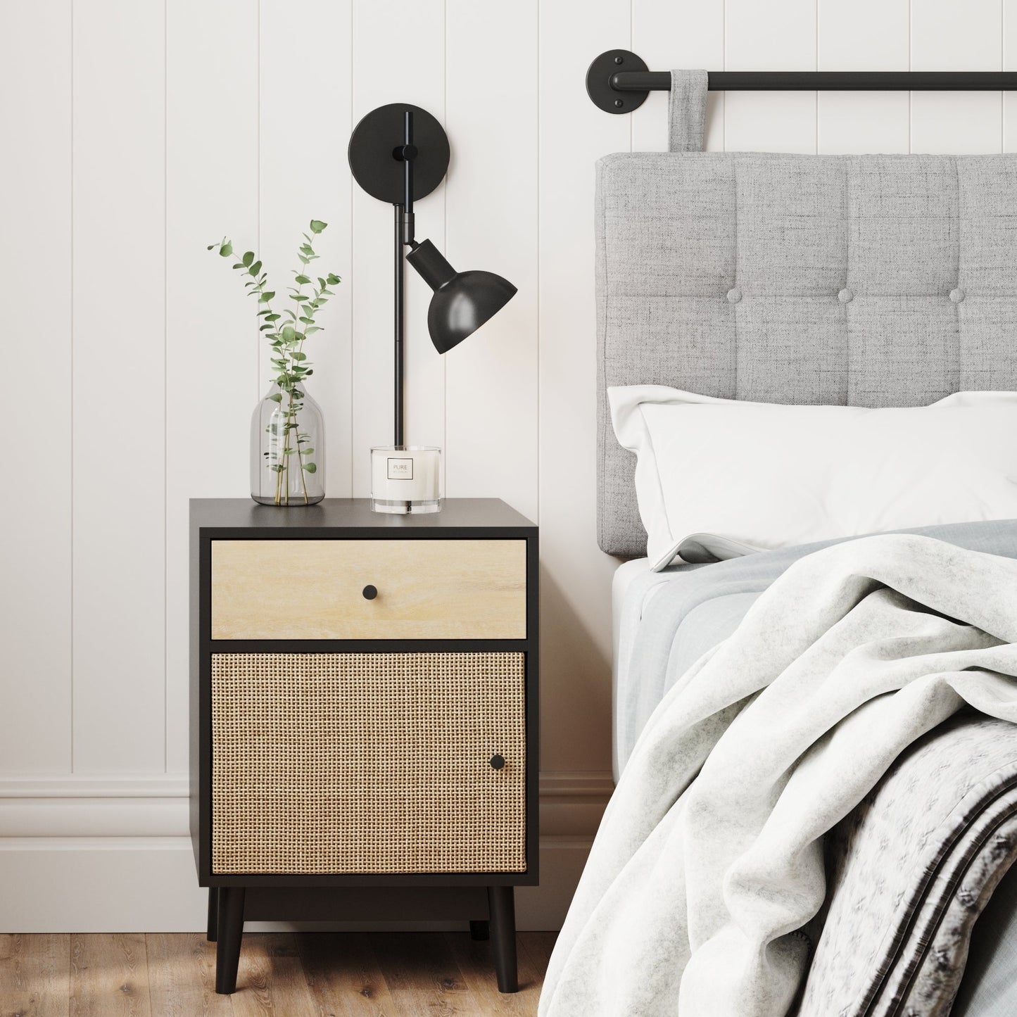 Nathan James Tamlin Wandleuchte mit Arm, 1 Leuchte, mit Plug-and-On-/Off-Schalter
