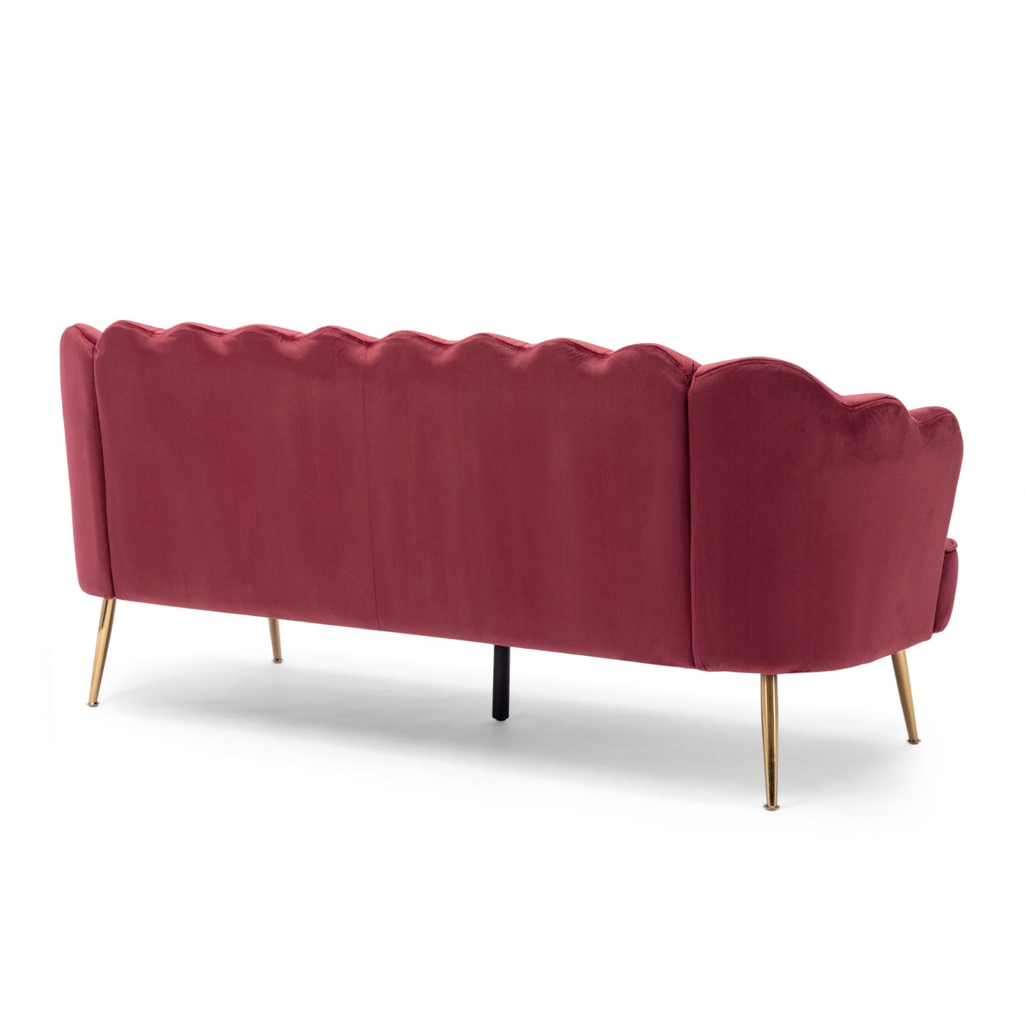Natural 76.25 Samt-Kanalsteppung 3-Sitzer-Sofa mit Metallbeinen für das Wohnzimmer