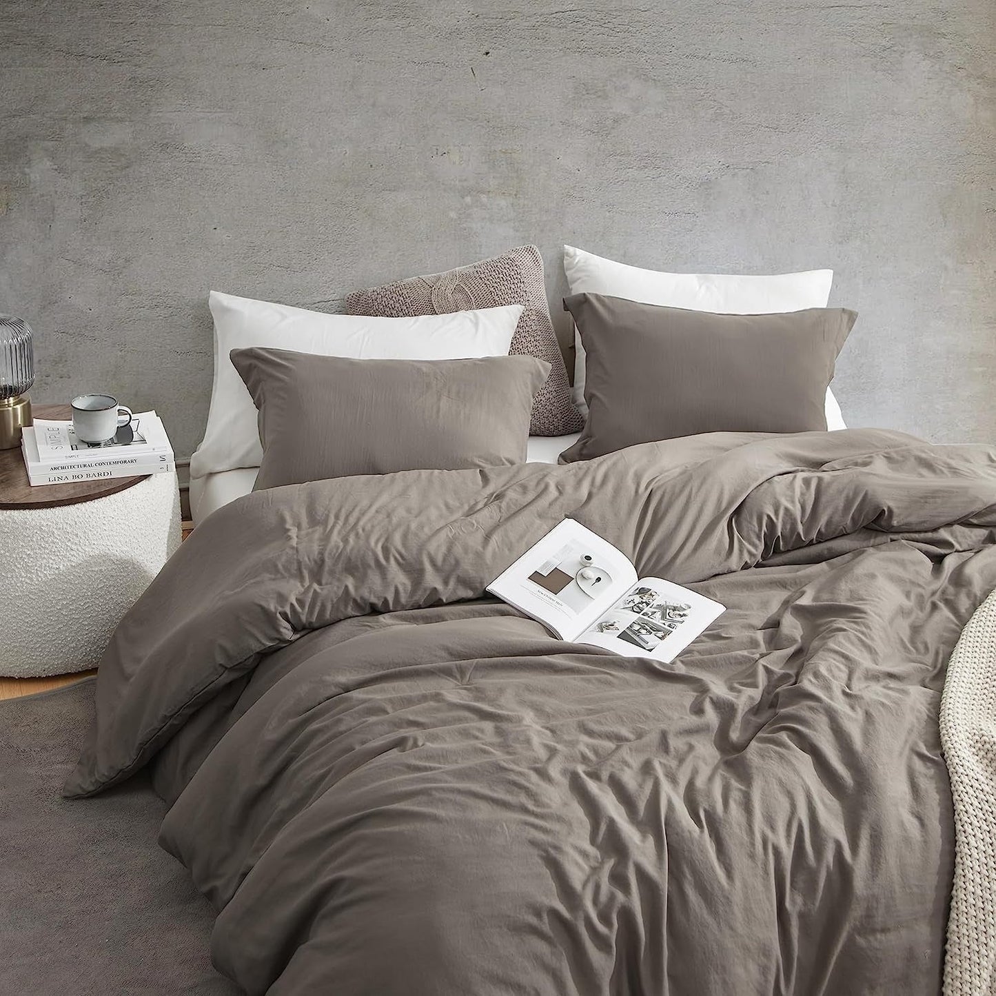 Natural Loft King Solid Bettbezug-Set