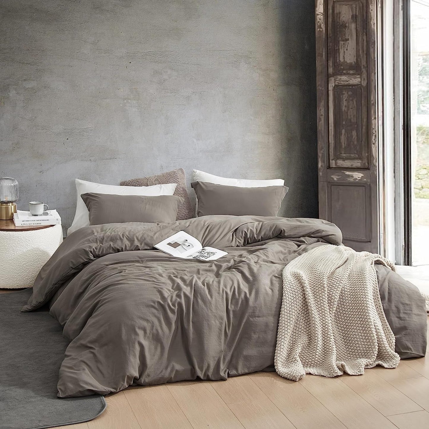 Natural Loft King Solid Bettbezug-Set