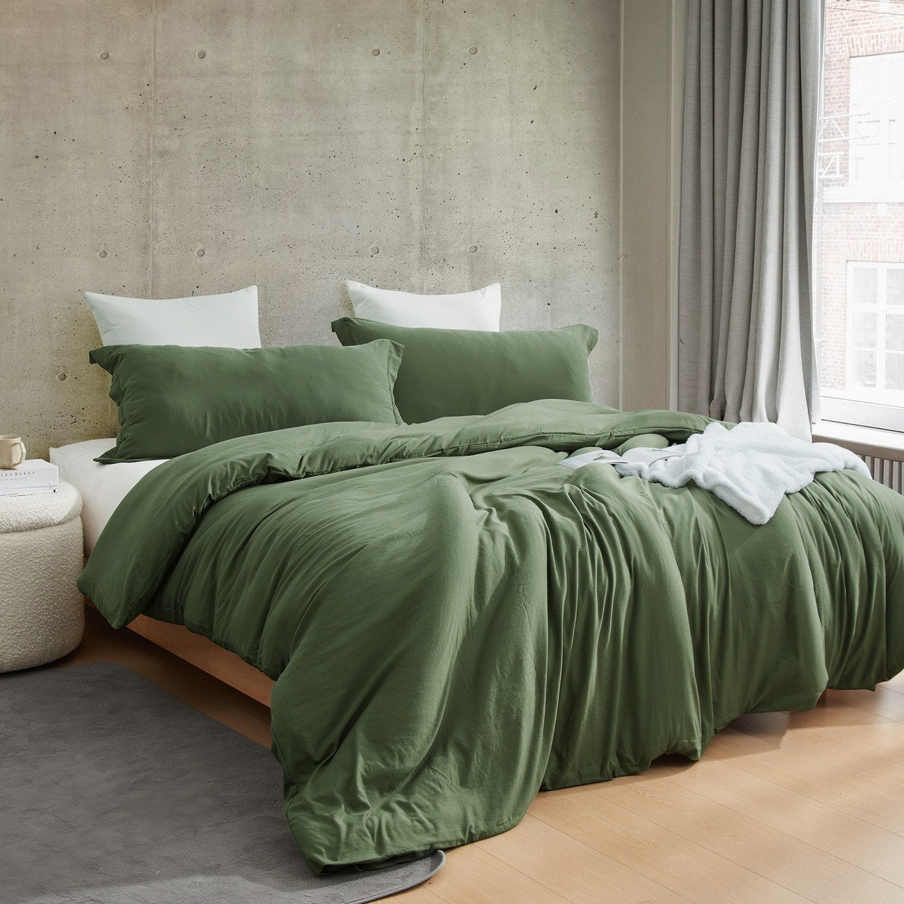 Natural Loft King Solid Bettbezug-Set