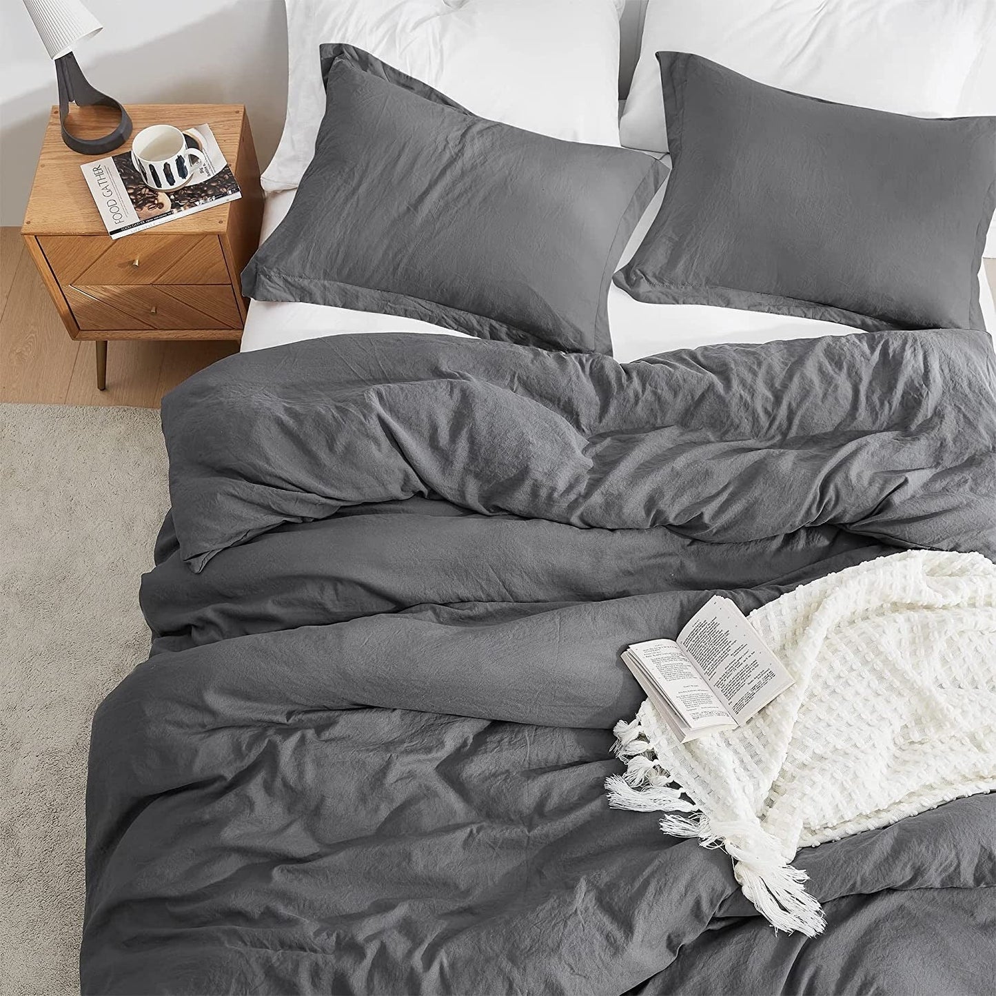 Natural Loft King Solid Bettbezug-Set