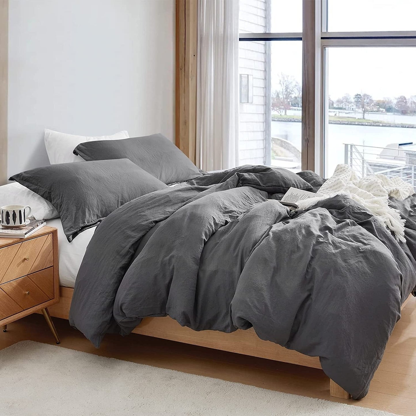 Natural Loft King Solid Bettbezug-Set
