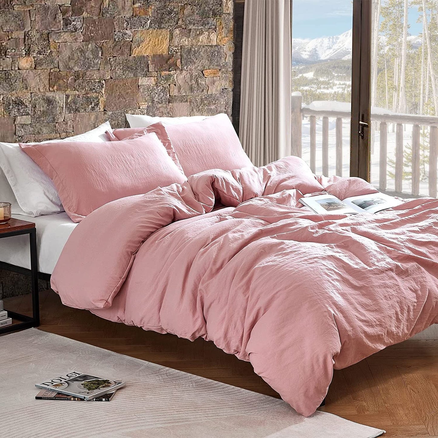 Natural Loft King Solid Bettbezug-Set